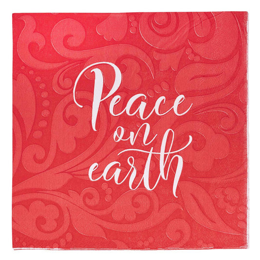 Napkin: Peace on Earth (Red Script)