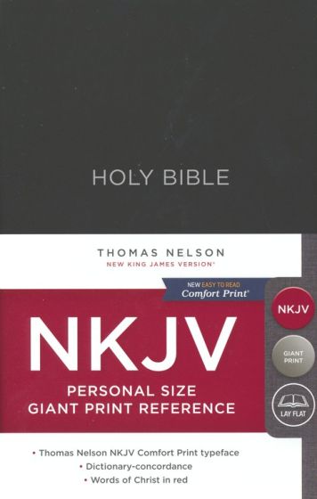 NKJV Comfort Print Reference Bible, Personal Size Giant Print, Hardcover, Black