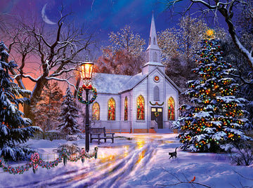 The Old Christmas Church - 1000 Pc Jigsaw Puzzle